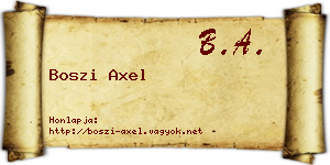 Boszi Axel névjegykártya